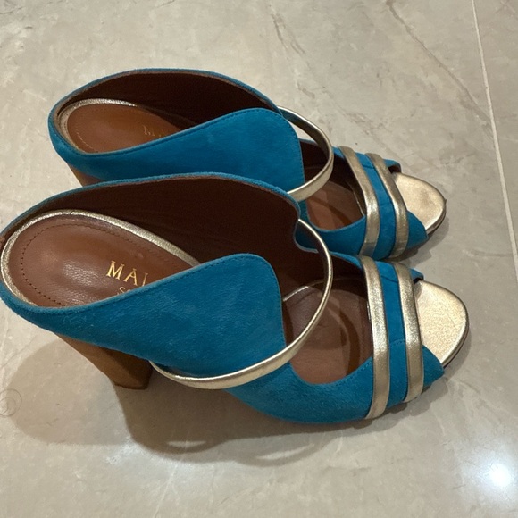 MALONE SOULIERS Women’s sandals mules NIRAH Size 6.5 Brown Blue Suede $899 - Picture 6 of 16